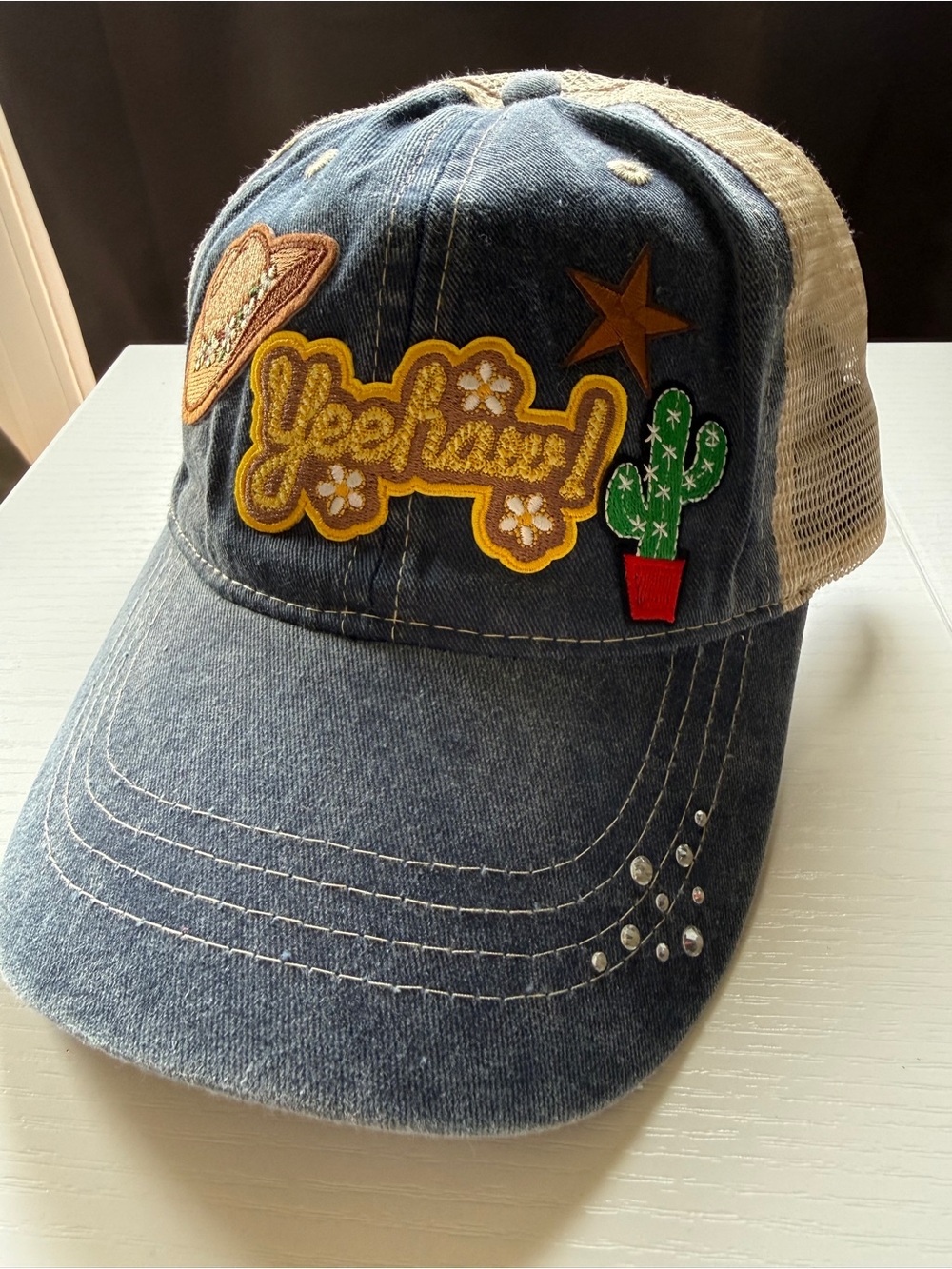Yeehaw Patch Trucker Hat Mesh Snap Back Country Concert Festival